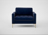 Eton Loveseat Smart Luxe Velvet Midnight / Brass