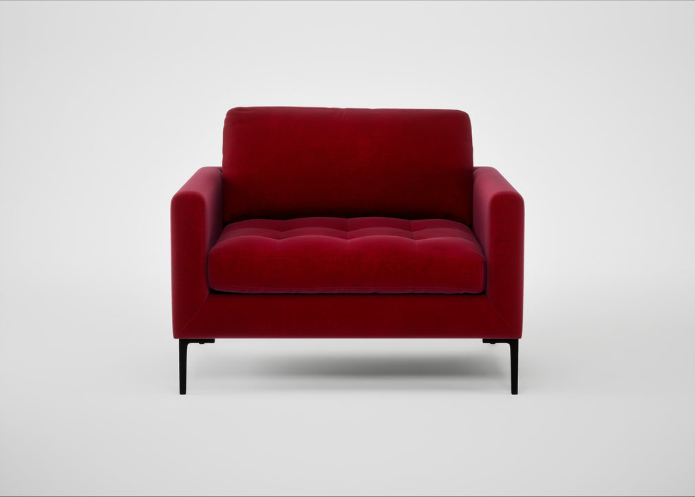 Eton Loveseat Smart Luxe Velvet Mulberry / Black