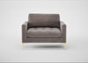 Eton Loveseat Smart Luxe Velvet Mushroom / Brass