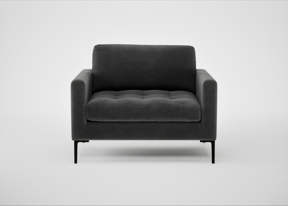 Eton Loveseat Smart Luxe Velvet Nickel / Black