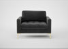 Eton Loveseat Smart Luxe Velvet Nickel / Brass