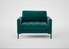 Eton Loveseat Smart Luxe Velvet Ocean Green / Black