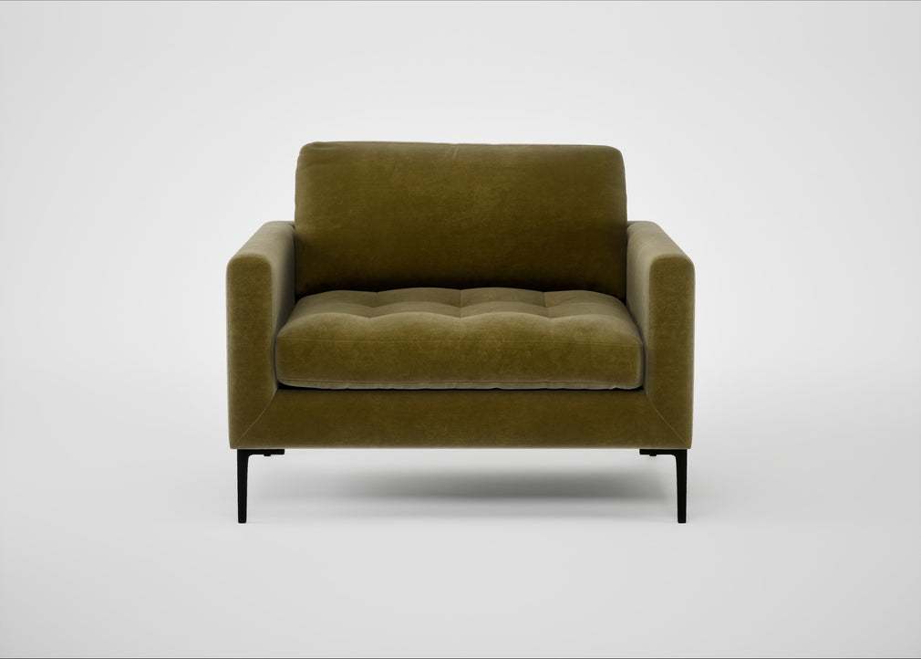 Eton Loveseat Smart Luxe Velvet Peridot / Black