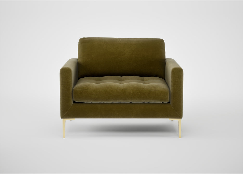 Eton Loveseat Smart Luxe Velvet Peridot / Brass