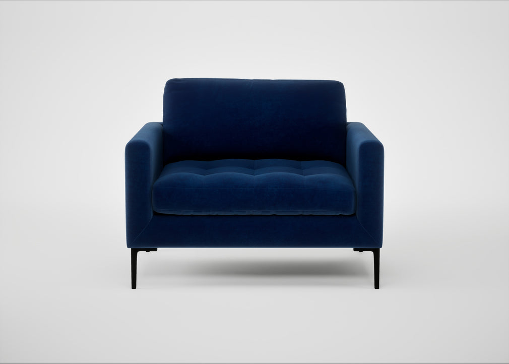 Eton Loveseat Smart Velvet Dusk / Black