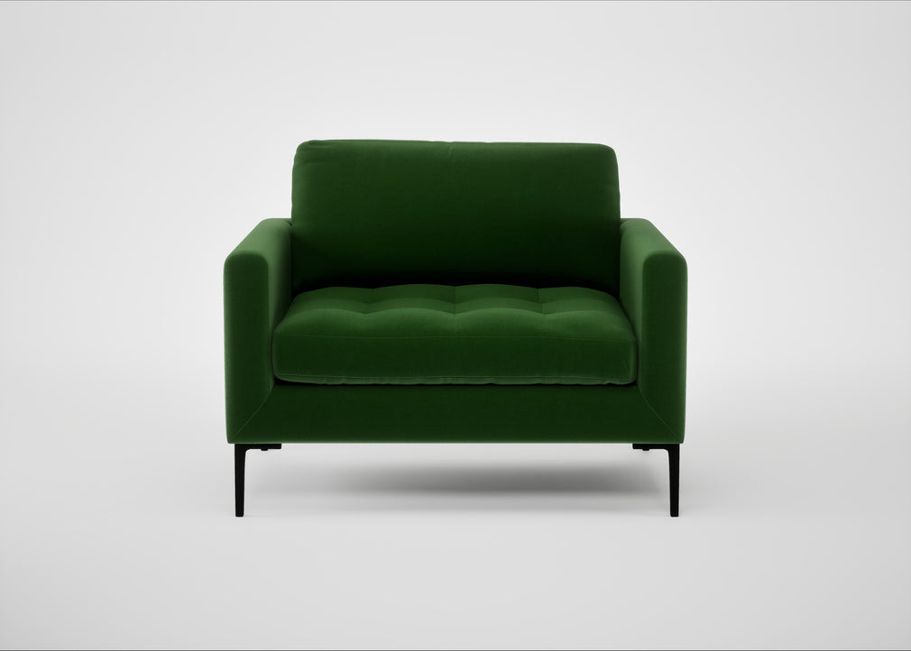 Eton Loveseat Smart Velvet Forest / Black