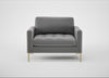 Eton Loveseat Smart Velvet Mercury / Brass