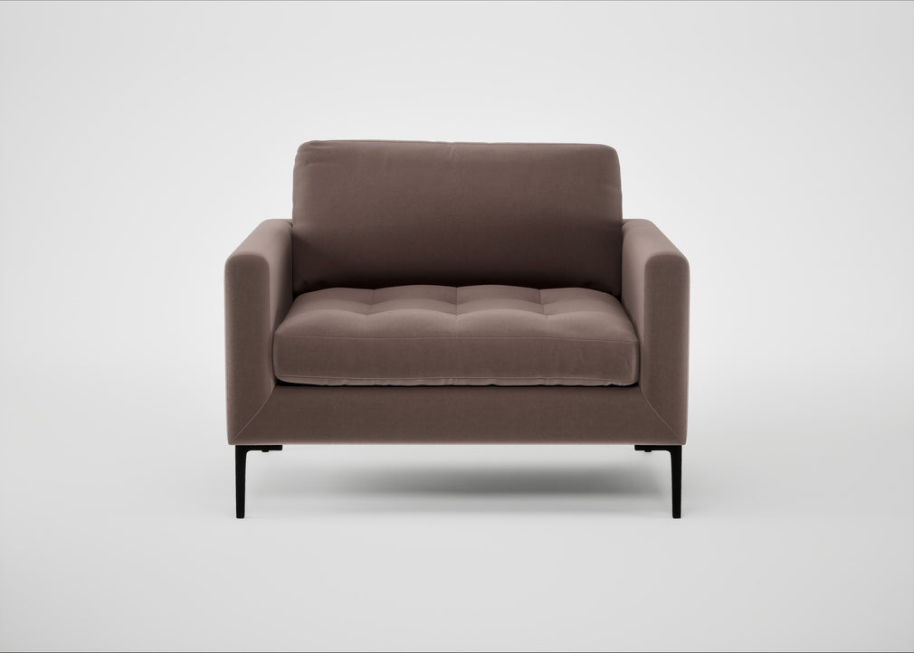 Eton Loveseat Smart Velvet Mouse / Black