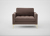Eton Loveseat Smart Velvet Mouse / Brass