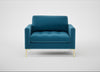 Eton Loveseat Smart Velvet Ocean Blue / Brass
