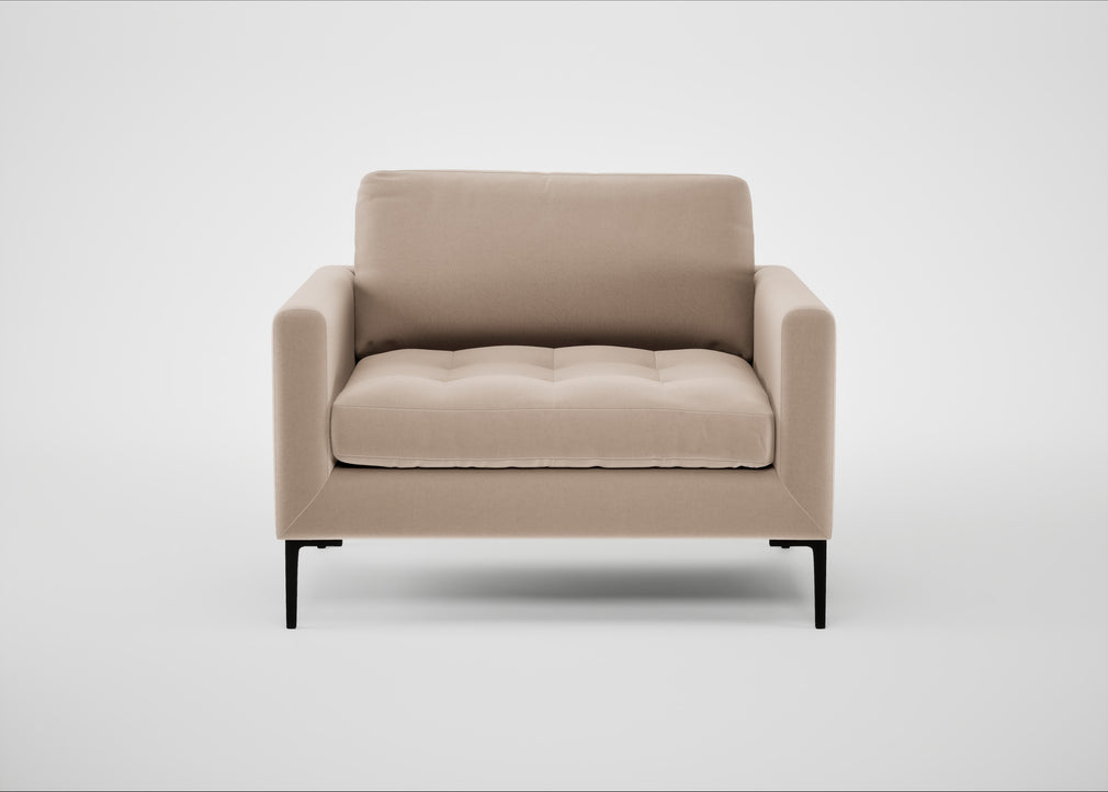 Eton Loveseat Smart Velvet Pebble / Black