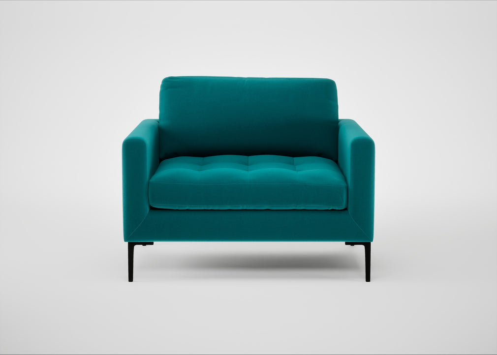Eton Loveseat Smart Velvet Petrol / Black