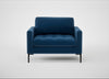 Eton Loveseat Cotton Velvet Petrol / Black