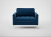Eton Loveseat Cotton Velvet Petrol / Brass