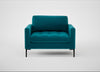 Eton Loveseat Cotton Velvet Teal / Black