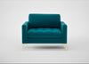 Eton Loveseat Cotton Velvet Teal / Brass