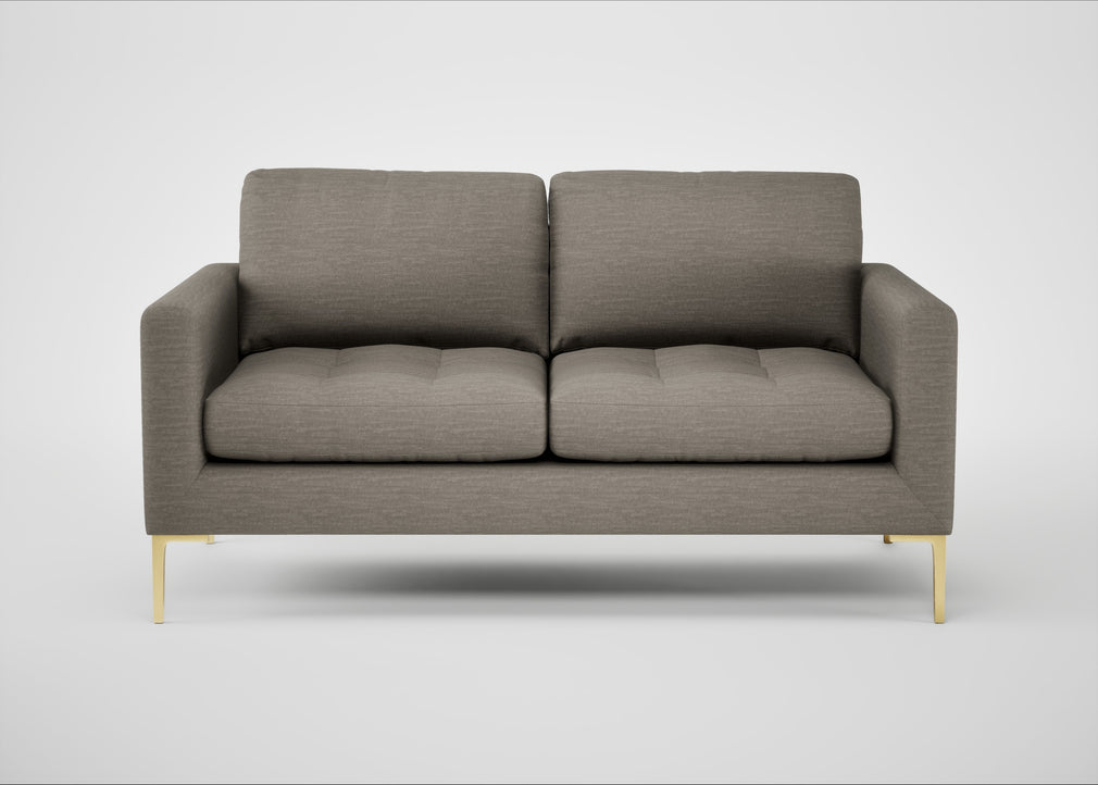 Eton 2 Seater Sofa Broad Weave Pebble / Brass