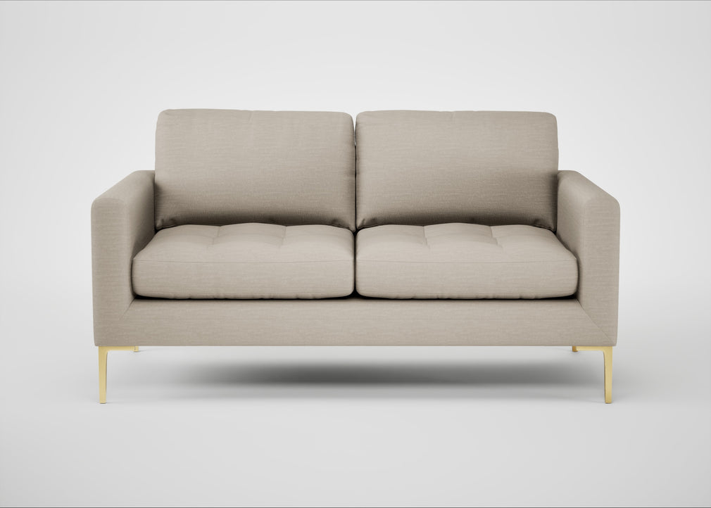 Eton 2 Seater Sofa Broad Weave Putty / Brass