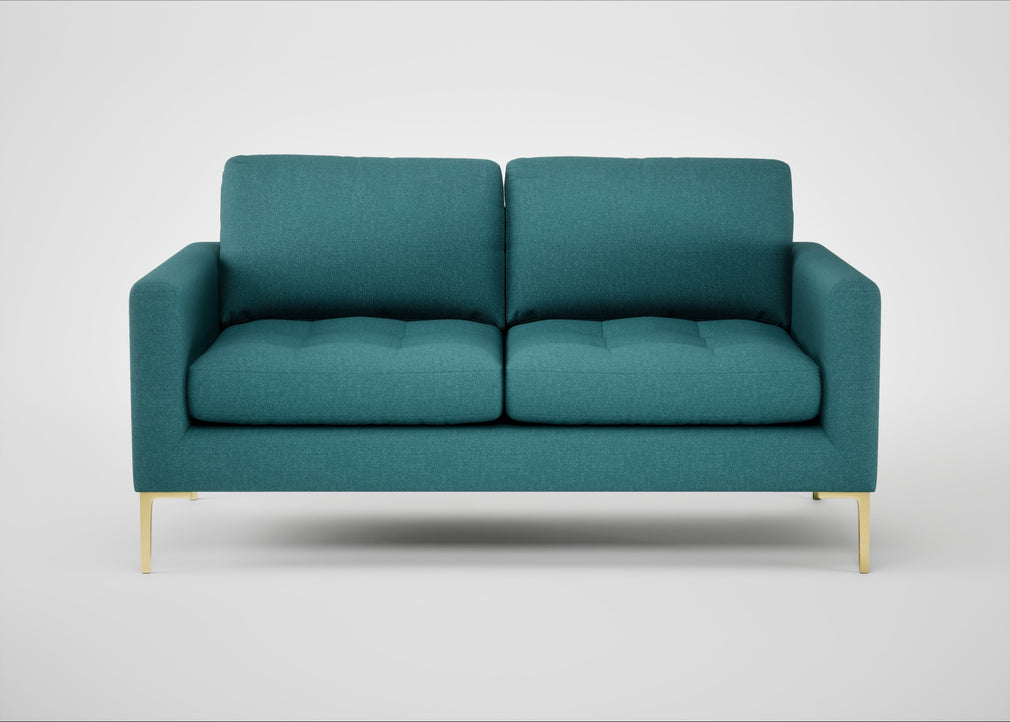 Eton 2 Seater Sofa Brushed Cotton Cadet / Brass