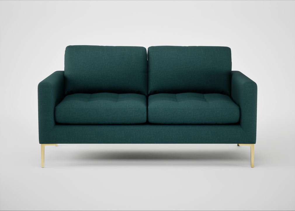 Eton 2 Seater Sofa Brushed Cotton Pine / Brass