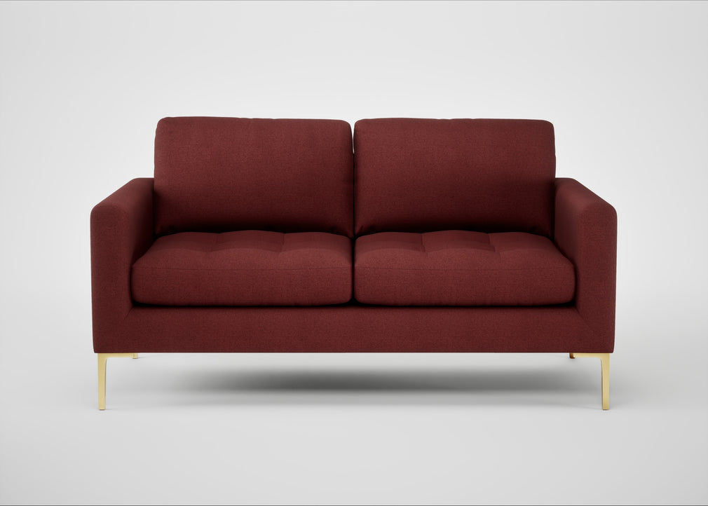 Eton 2 Seater Sofa Capelo Linen-Cotton Etruscan Red / Brass