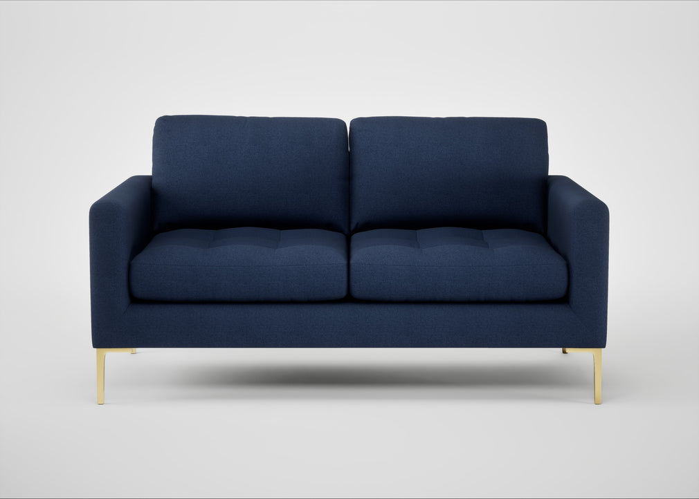 Eton 2 Seater Sofa Capelo Linen-Cotton Inkspot / Brass