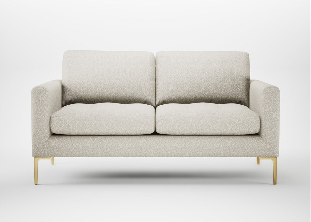 Eton 2 Seater Sofa Chunky Boucle Ecru / Brass