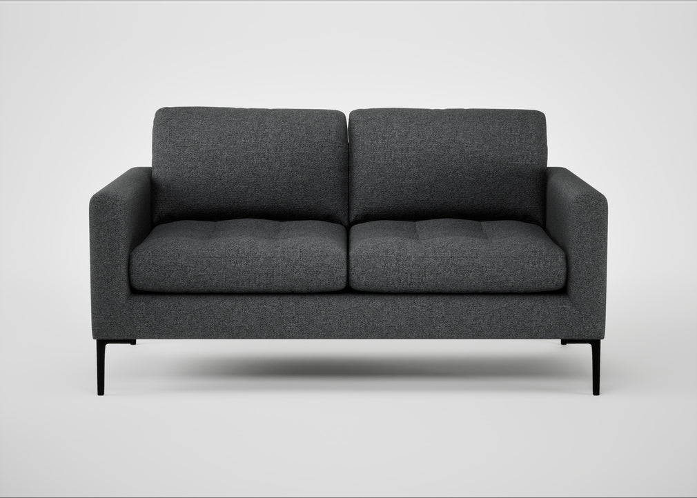 Eton 2 Seater Sofa Melton Wool Granite / Black