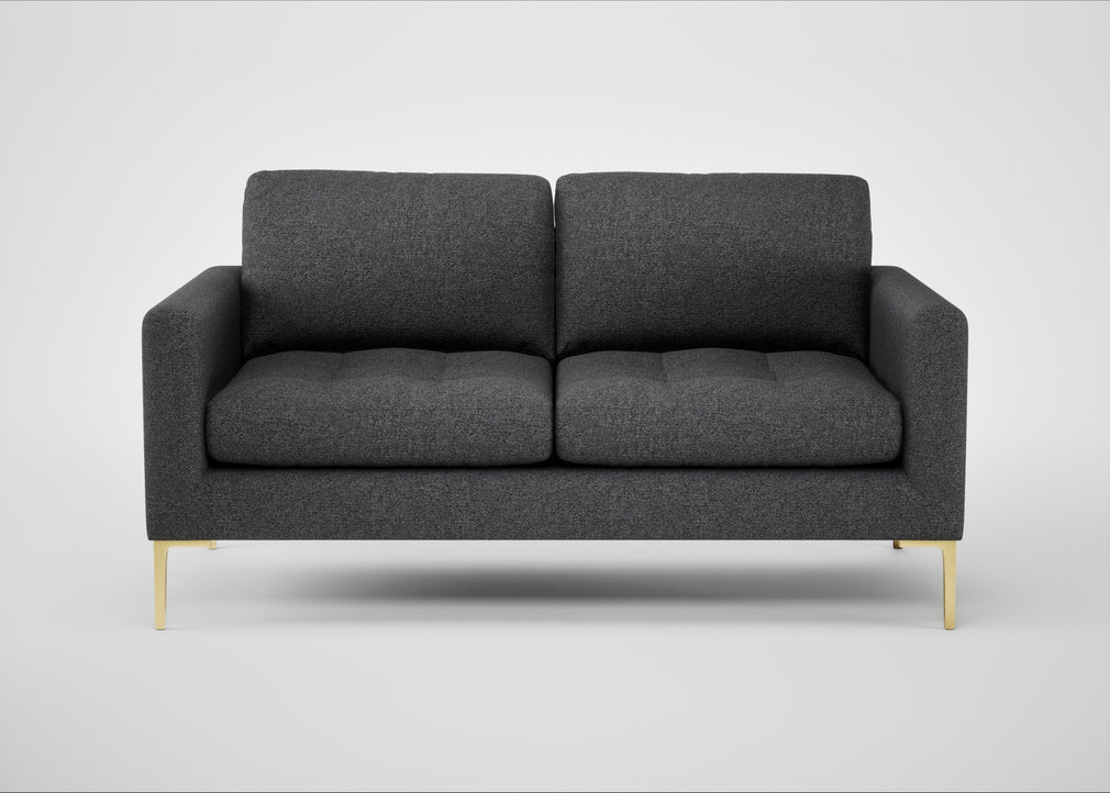 Eton 2 Seater Sofa Melton Wool Granite / Brass