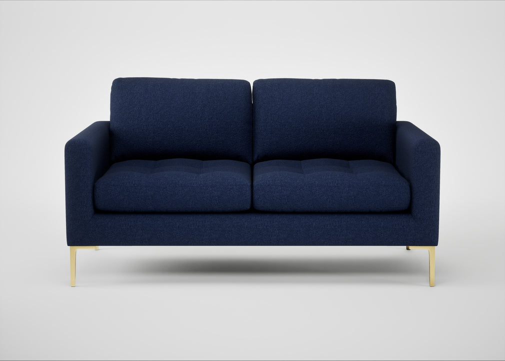 Eton 2 Seater Sofa Melton Wool New Navy / Brass