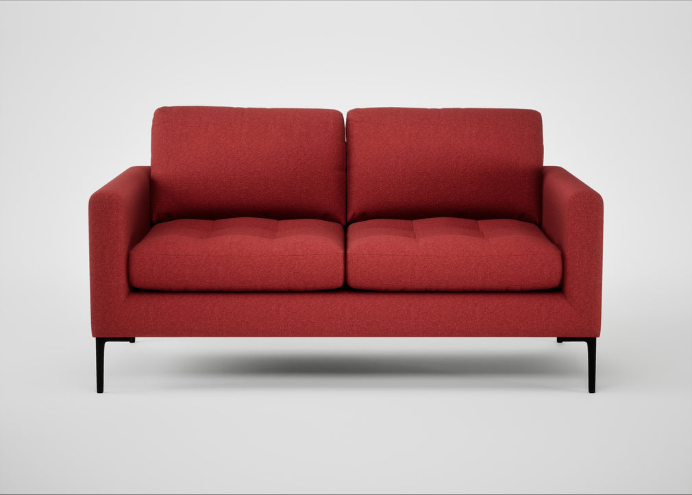 Eton 2 Seater Sofa Melton Wool Red Oxide / Black