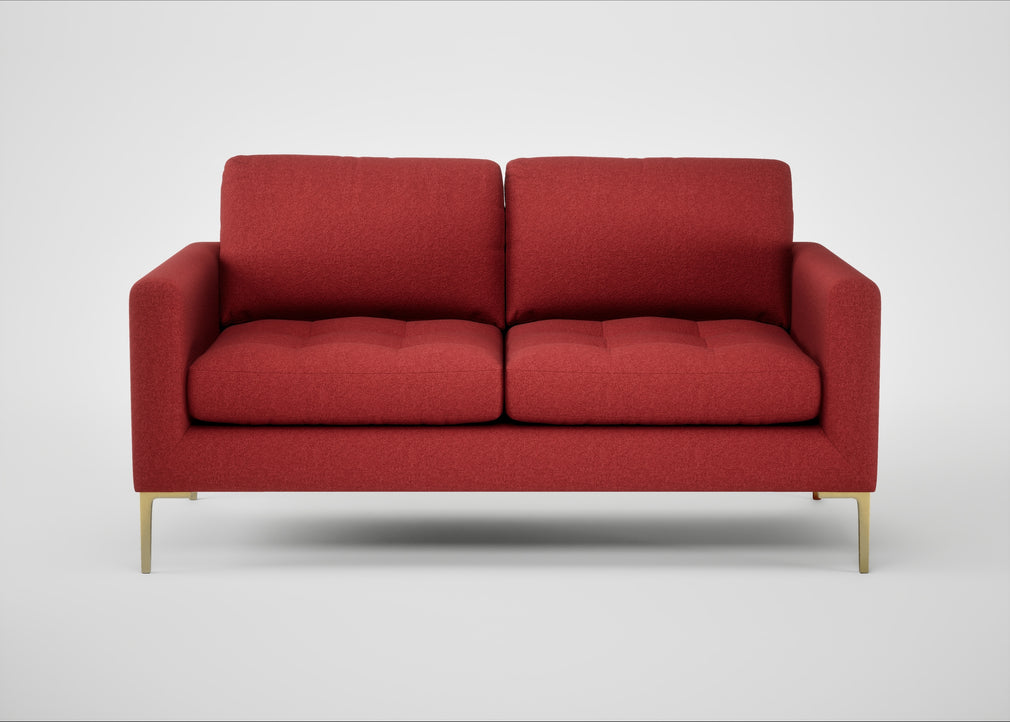 Eton 2 Seater Sofa Melton Wool Red Oxide / Brass