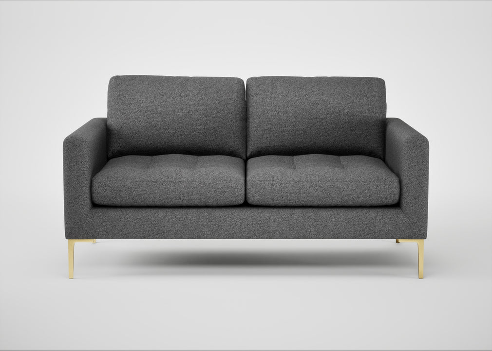 Eton 2 Seater Sofa Melton Wool Shale / Brass