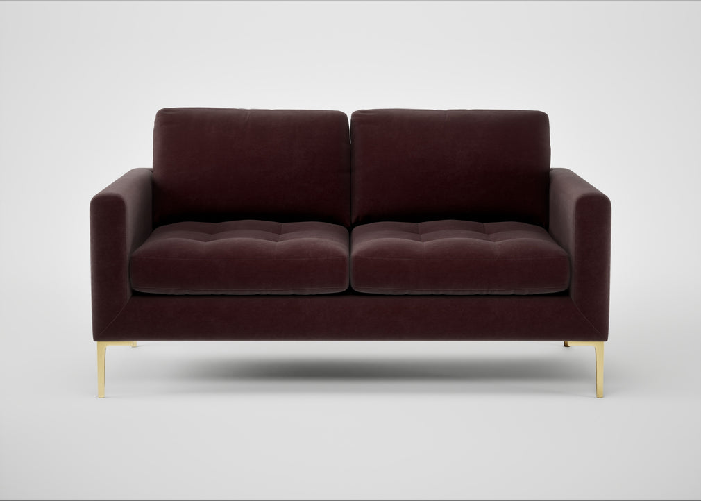 Eton 2 Seater Sofa Smart Luxe Velvet Acorn / Brass
