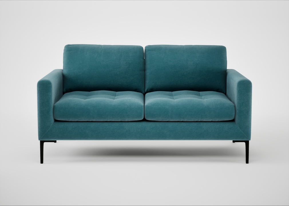 Eton 2 Seater Sofa Smart Luxe Velvet Airforce Blue / Black