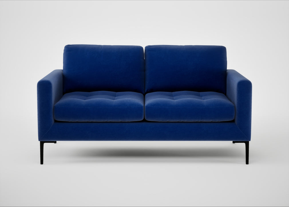 Eton 2 Seater Sofa Smart Luxe Velvet Azure / Black