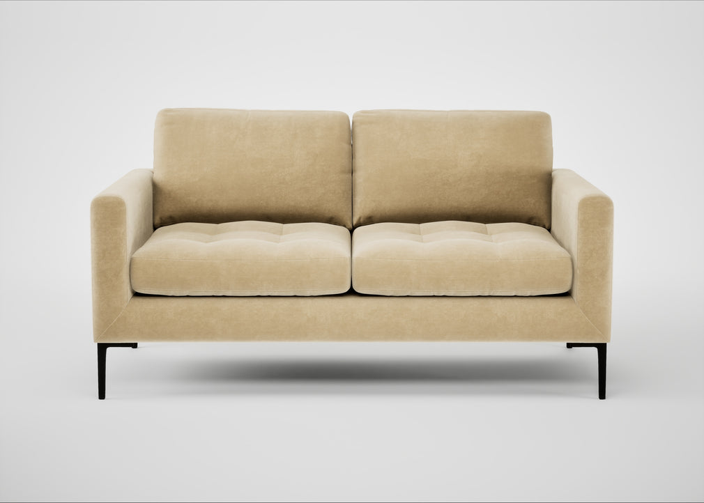 Eton 2 Seater Sofa Smart Luxe Velvet Biscuit / Black