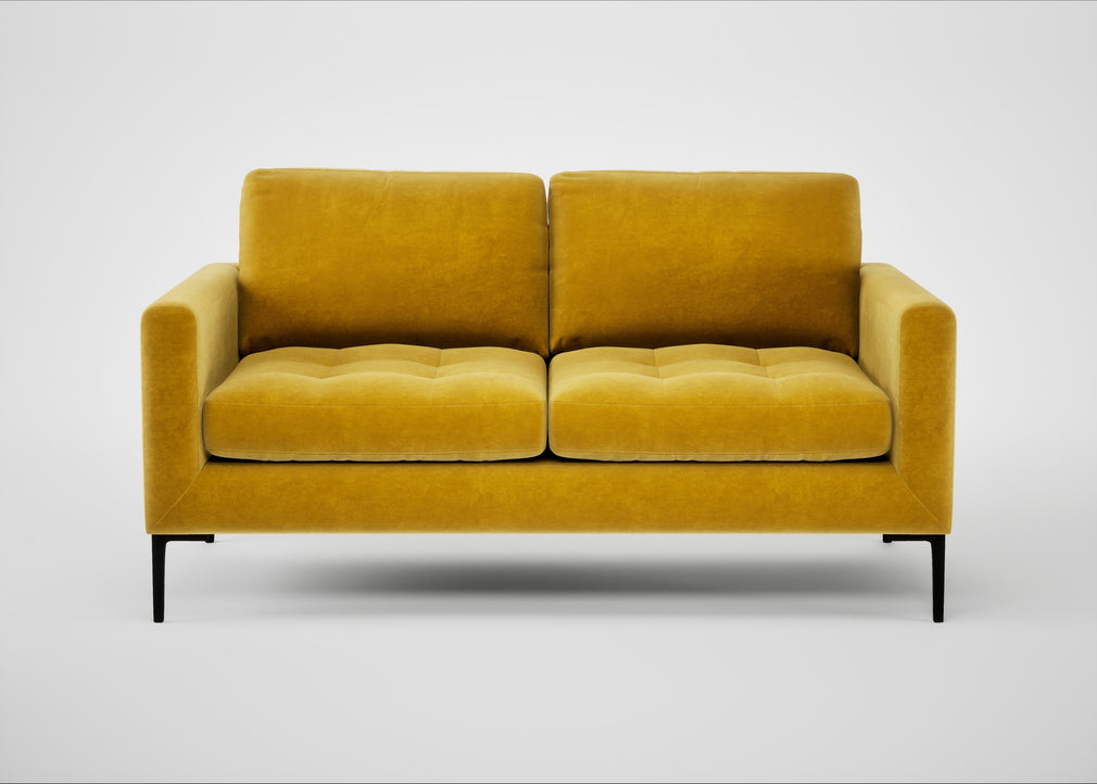 Eton 2 Seater Sofa Smart Luxe Velvet Canary / Black