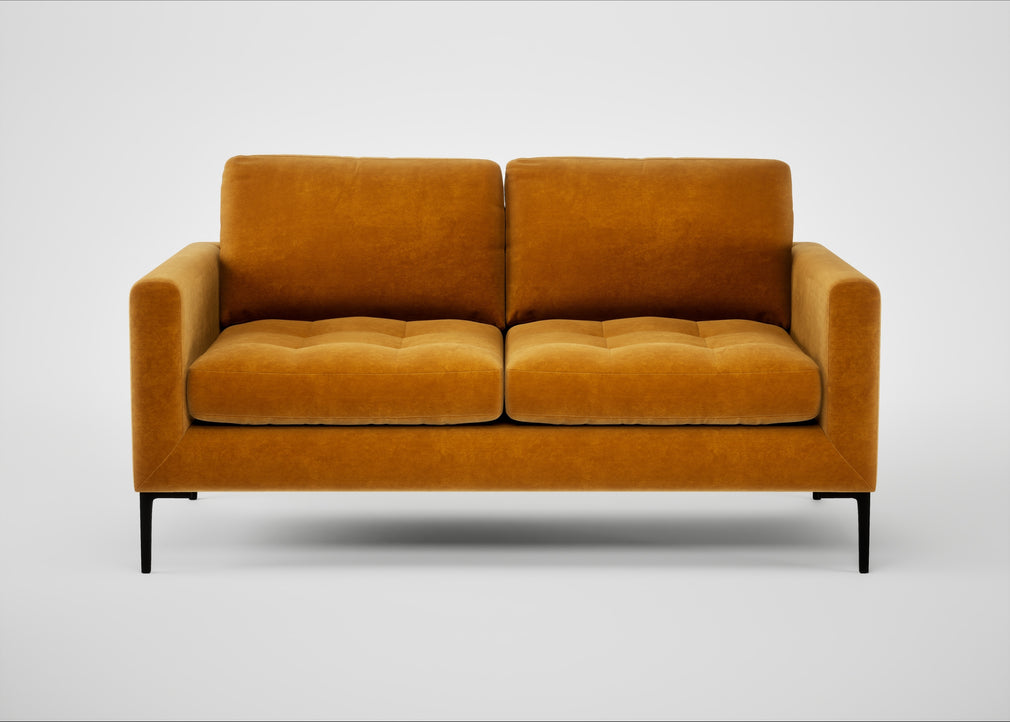 Eton 2 Seater Sofa Smart Luxe Velvet Cognac / Black
