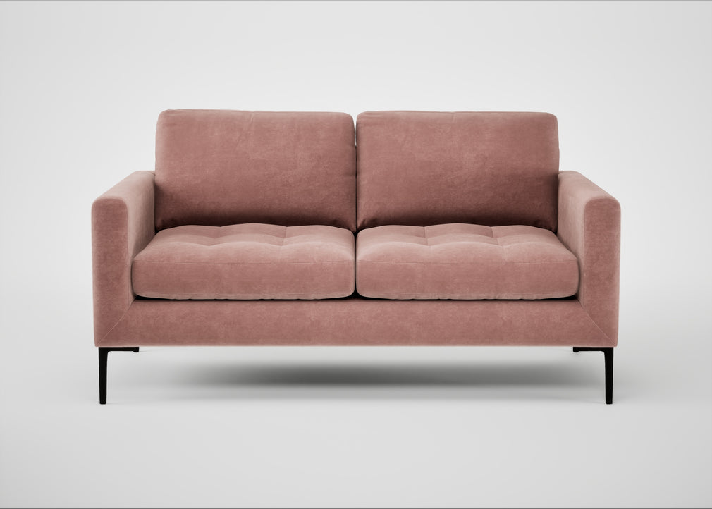 Eton 2 Seater Sofa Smart Luxe Velvet Dusky Pink / Black