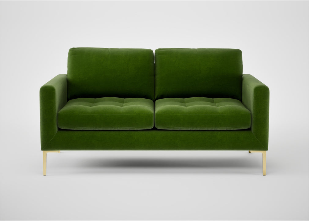 Eton 2 Seater Sofa Smart Luxe Velvet Grass / Brass
