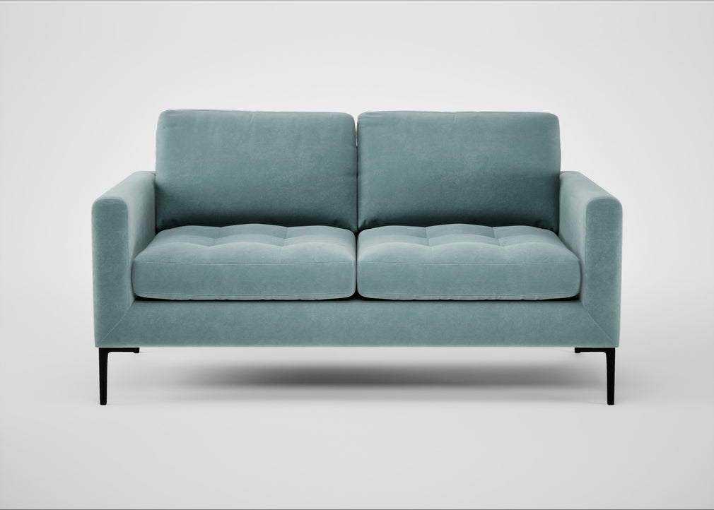 Eton 2 Seater Sofa Smart Luxe Velvet Mineral Blue / Black