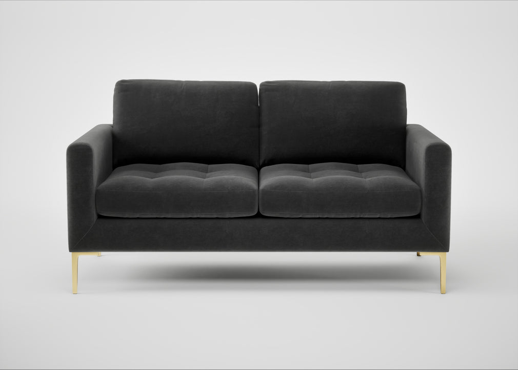 Eton 2 Seater Sofa Smart Luxe Velvet Nickel / Brass