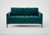 Eton 2 Seater Sofa Smart Luxe Velvet Ocean Green / Black
