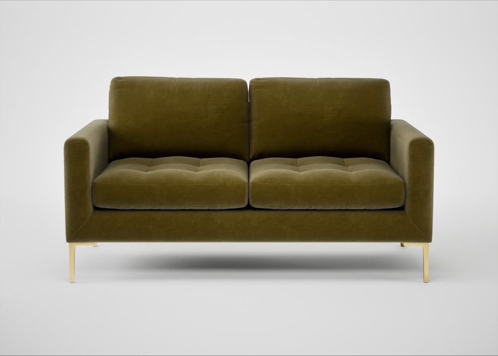 Eton 2 Seater Sofa Smart Luxe Velvet Peridot / Brass