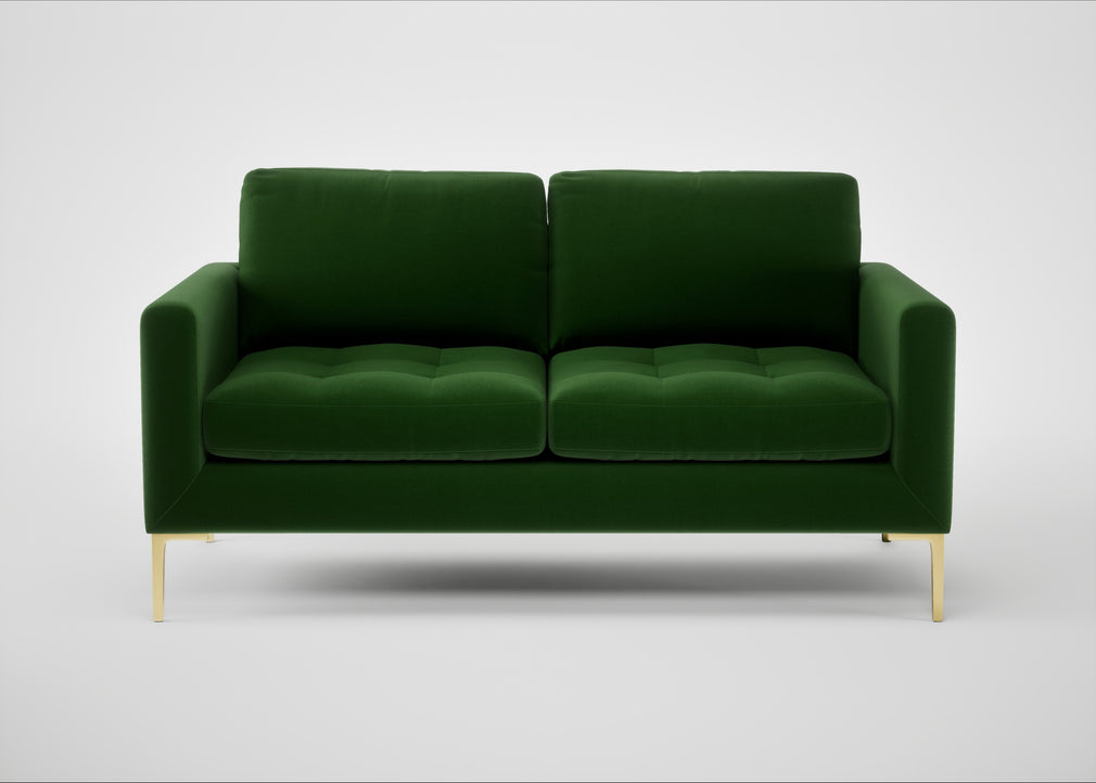 Eton 2 Seater Sofa Smart Velvet Forest / Brass