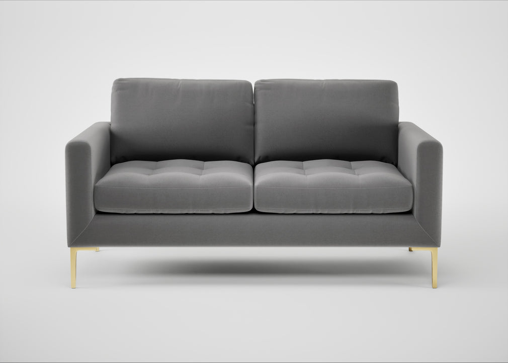 Eton 2 Seater Sofa Smart Velvet Mercury / Brass