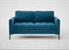 Eton 2 Seater Sofa Smart Velvet Ocean Blue / Black