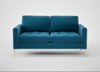 Eton 2 Seater Sofa Smart Velvet Ocean Blue / Brass