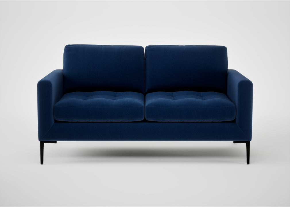 Eton 2 Seater Sofa Cotton Velvet Midnight / Black